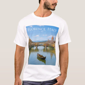 Camiseta Arte da Paisagem Urbana Romântica do Ponte Vecchio