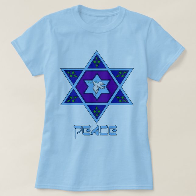 Camiseta Arte da paz de Hanukkah (Frente do Design)
