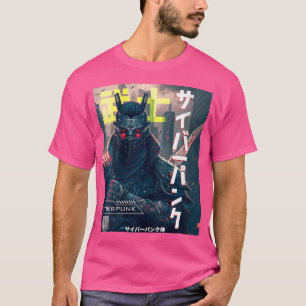 Camiseta Arte da Revista Cyber Punk Cyber Cyborg Samurai Ex
