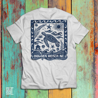 Camiseta Arte da Tartaruga Marinha de Holden Beach NC