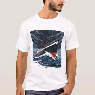 Camiseta Arte da Tempestade Edmund Fitzgerald nos Grandes L