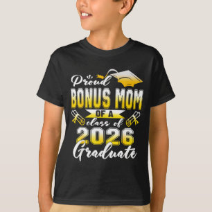 Camiseta Arte da Turma de 2026 da Mãe Bônus Orgulhosa