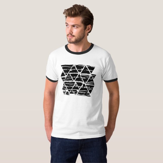 Camiseta arte das linhas modernas abstrato (Frente Completa)