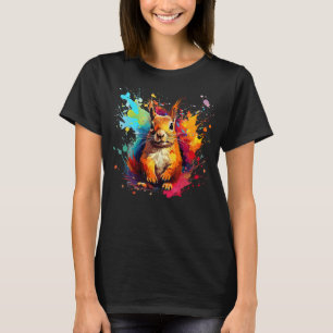 Camiseta Arte de abertura Colorida do Amante de os animais