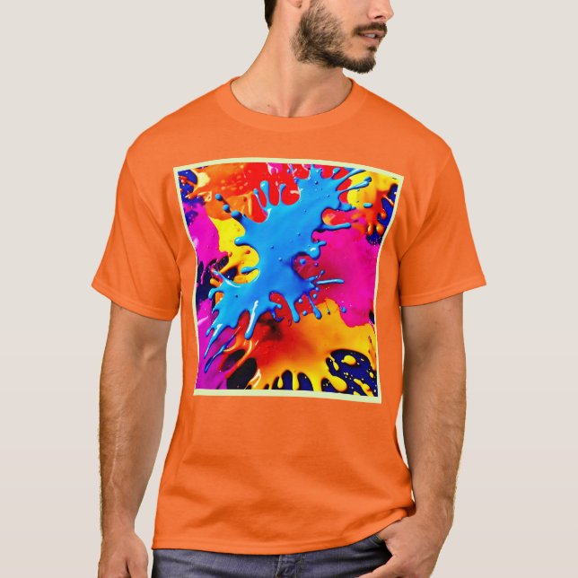 Camiseta Arte de abertura de cores vivas (Frente)