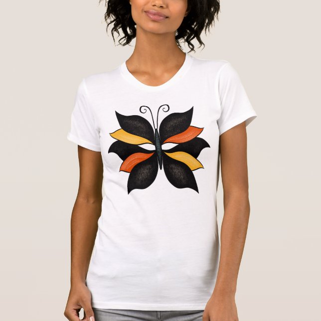 Camiseta Arte de Abstrato de Borboleta bonito (Frente)