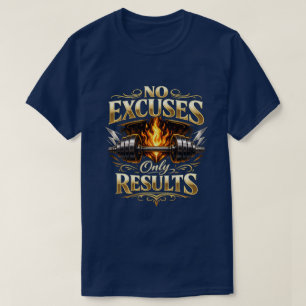 Camiseta Arte de Academia Gold No Excuses Only Results