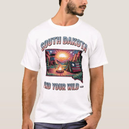 Camiseta Arte de Acampamento Vintage South Dakota Encontre