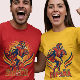 Camiseta Arte de Ação Orgulho Nacional Leão Futebol Espanha