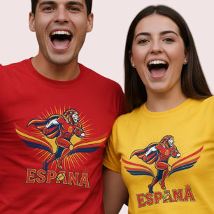 Camiseta Arte de Ação Orgulho Nacional Leão Futebol Espanha