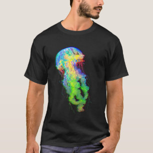 Camiseta Arte de Água Profunda Estética Glitch de Água-viva