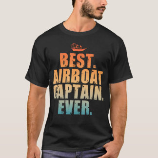 Camiseta Arte de Airboat Para Homens Mulheres Capitão de Ai
