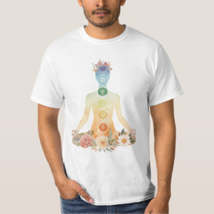 Camiseta Arte de Alinhamento de Chakra – Energia Suave e Ra