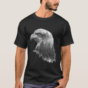 Camiseta Arte de Amante de Águia Animal Vida Selvagem Flore