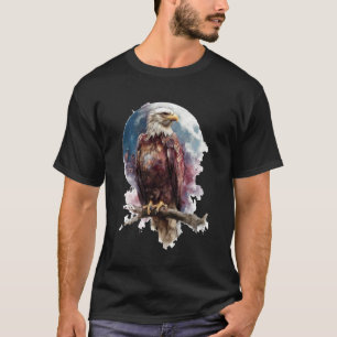 Camiseta Arte de Amante de Águia Animal Vida Selvagem Flore