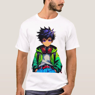 Camiseta Arte de Anime de Garoto Legal