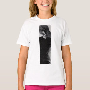 Camiseta Arte de Anime Fantasia Sombria de Corvo e Demônio