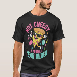 Camiseta Arte de Aniversário de Fatia de Pizza de Desenho A