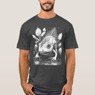 Camiseta Arte de Aolotl de Terror Assustador Horror