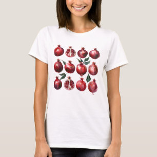 Camiseta Arte de Aquarela de Romã