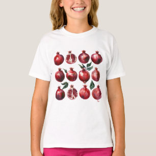Camiseta Arte de Aquarela de Romã
