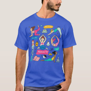 Camiseta Arte de Arroz de Garota de Yoga Bonita