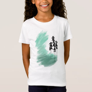 Camiseta arte de árvore verde escandinava simples moderno m