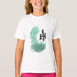 Camiseta arte de árvore verde escandinava simples moderno m