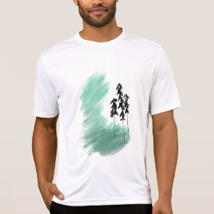 Camiseta arte de árvore verde escandinava simples moderno m