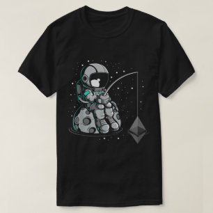 Camiseta Arte de Astronauta Pescando Ethereum