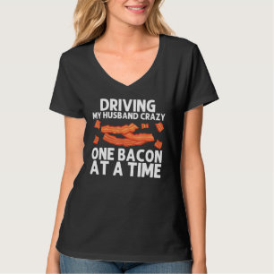 Camiseta Arte de Bacon Legal Para Mulheres Mãe Porco Tiras