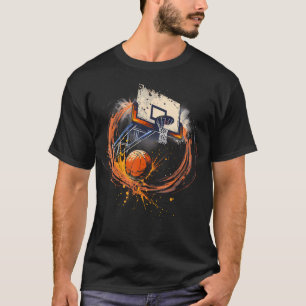 Camiseta Arte de Basquete Amante de Basquete Splash Basquet