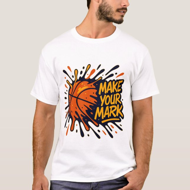 Camiseta Arte de Basquete de grafite - Faça sua marca (Frente)