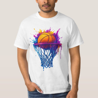 Camiseta Arte de Basquete - Design de Esporte Vibrante