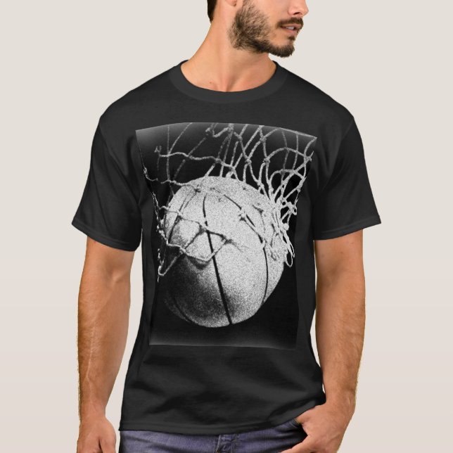 Camiseta Arte de Basquete Negra (Frente)