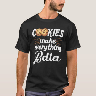 Camiseta Arte De Biscoito Para Crianças Mulheres Pasteleira