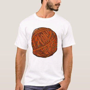 Camiseta Arte de Bola de Fio Laranja