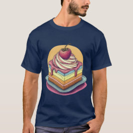 Camiseta Arte De Bolo De Camada De Morango