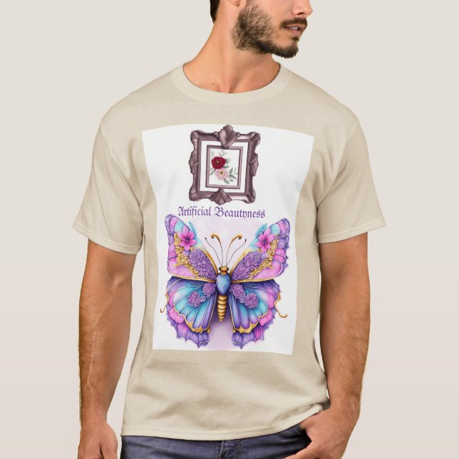 Camiseta Arte De Borboleta De Elegância Floral - Entrada De (Frente)