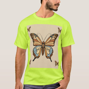 Camiseta Arte de borboleta elegante e sofisticada.