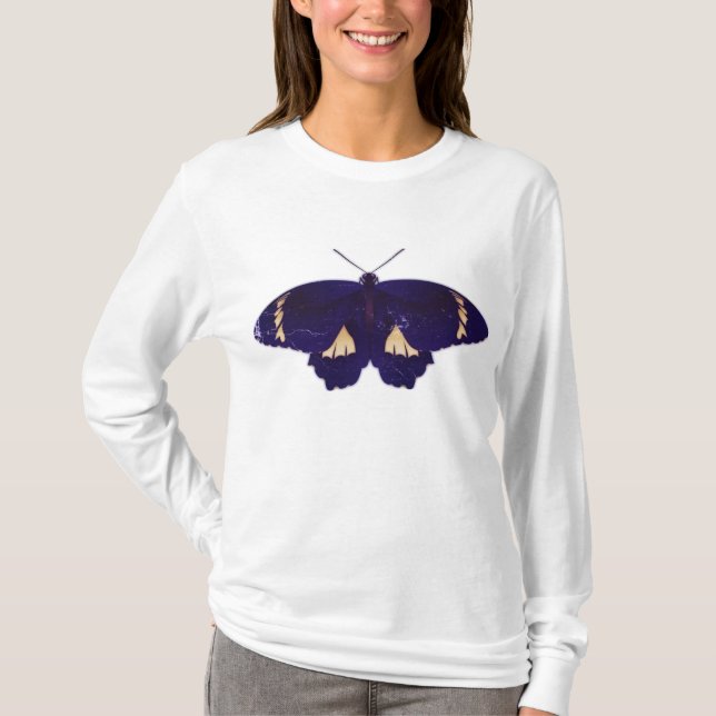 Camiseta Arte de Borboleta Vintage (Frente)