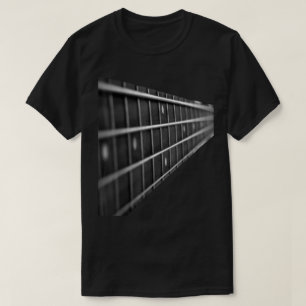 Camiseta Arte de Braço de Guitarra Preto e Branco
