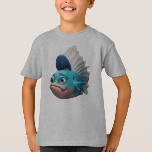 Camiseta Arte de Cabelo de Peixes Selvagem Divertida