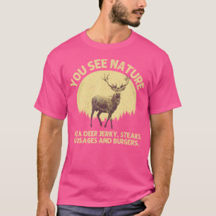 Camiseta Arte de Caça ao Veado Para Caçador de Vida Selvage