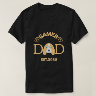 Camiseta Arte de Cachorro Beagle Gamer Pai Est 2026