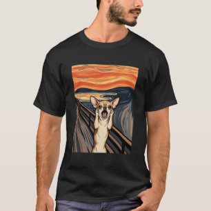 Camiseta Arte de Cachorro Expressionista Grito de Chihuahua