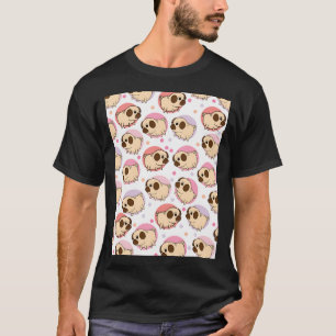 Camiseta Arte de cachorro Pug cachorros Pug filhote engraça
