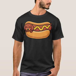 Camiseta Arte de Cachorro-Quente Dachshund Para Diversão Wi