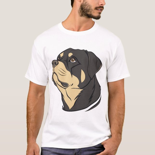 Camiseta Arte de Cachorro Rottweiler (Frente)