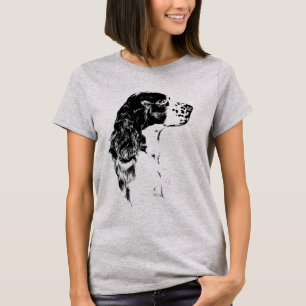 Camiseta Arte de Cachorro Vintage English Springer Spaniel